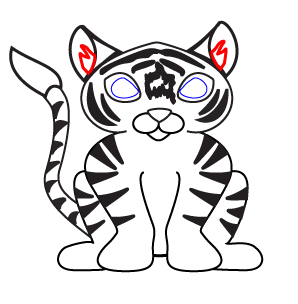 How to draw a Cartoon Tiger Cub step 4
